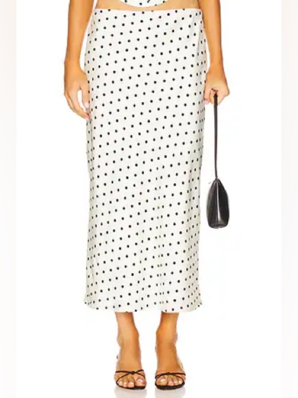 Bardot White Isadora Maxi Skirt with Black Polka Dots